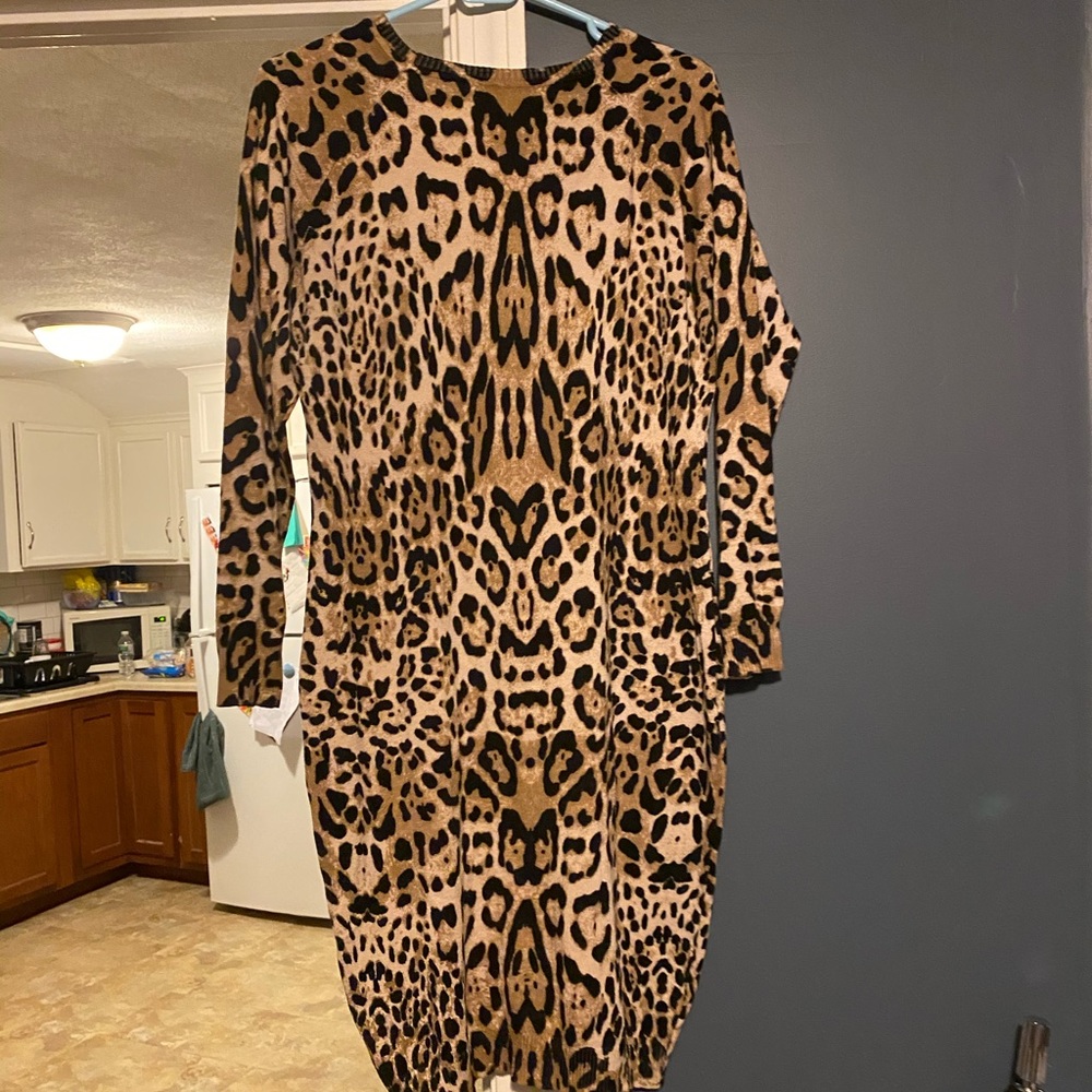 Leopard sweater dress